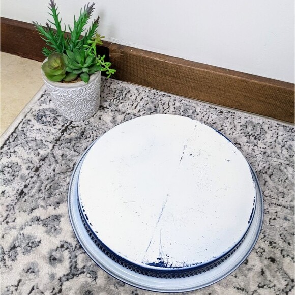 Metal Vintage Round Decorative Tray - Picture 7 of 7
